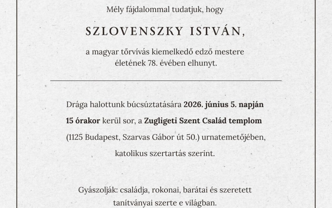 Szlovenszky István temetése